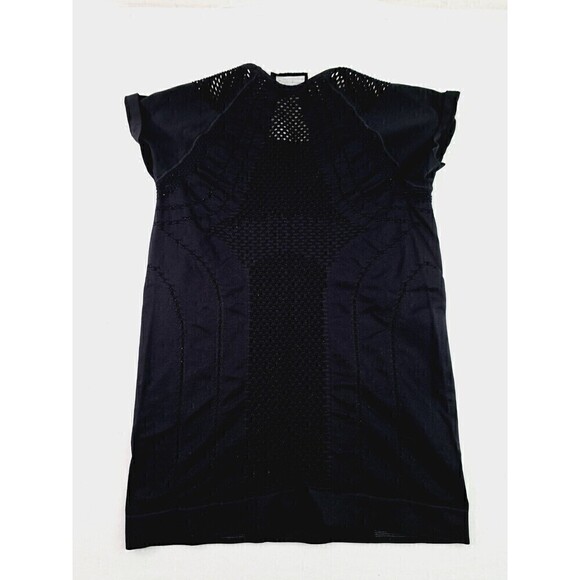 Athleta Small Top Black Diamond Mesh Trophy Tee Short Sleeve Size Medium - Picture 6 of 6